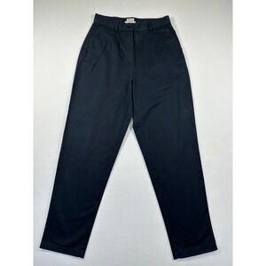 Vintage LL Bean Original Fit Chino Pants Womens 10 Black Cotton Pleated Straight